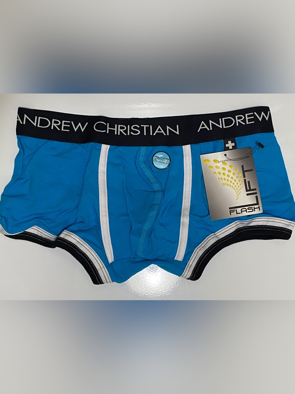 NWT! Andrew FlashLift Pro Boxer w/Show-It Tech MED Aqua